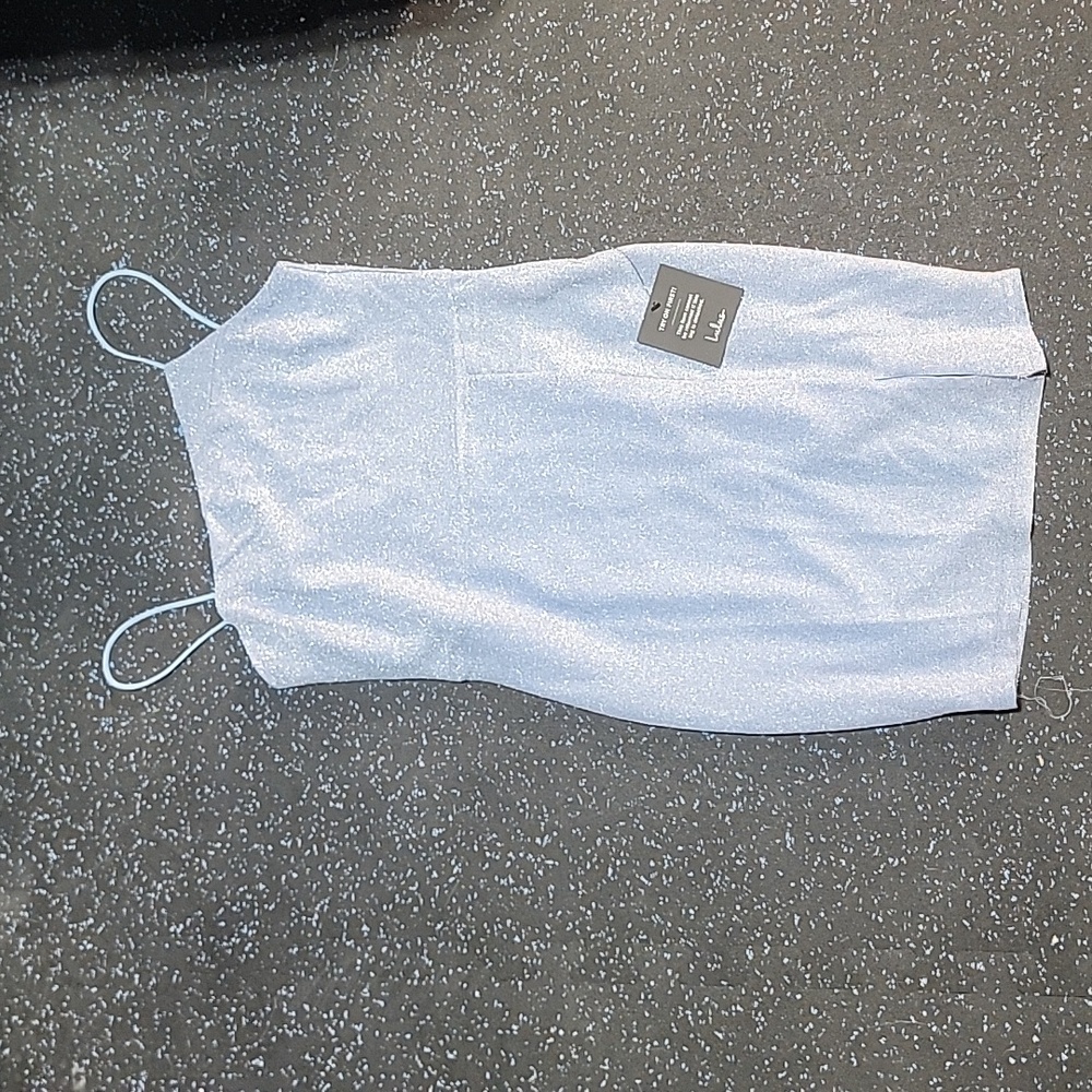 LuLu's Metallic Light Blue Mini Bodycon Dress